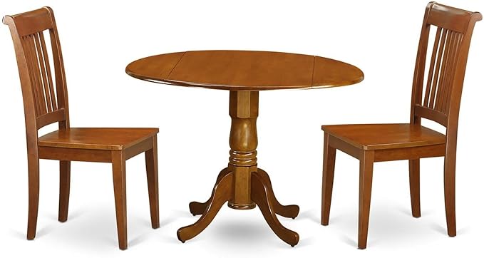 East West Furniture DLPO3-SBR-W 3 Piece Kitchen Table Set by EastWestFurniture