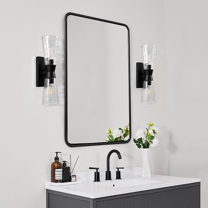 ANDY STAR Bathroom Mirror, 24x36 Inch Stainless Steel Metal Frame Black - Image 7