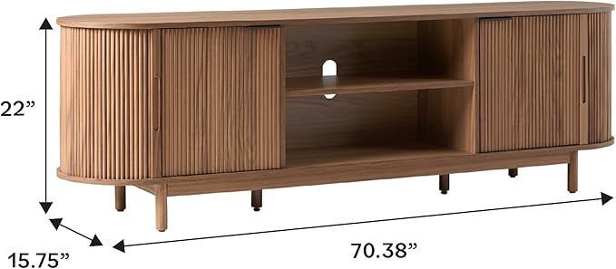 Walker Edison Modern Curved Reeded TV Stand - Image 2