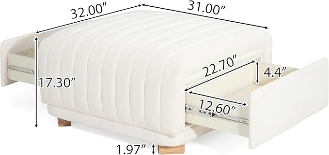 Christopher Knight Home Reyno Upholstered Ottoman - Image 2
