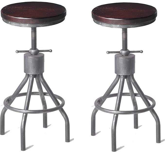 Diwhy Industrial Vintage Kitchen Counter Height Adjustable bar Stool, Farmhouse by Diwhy