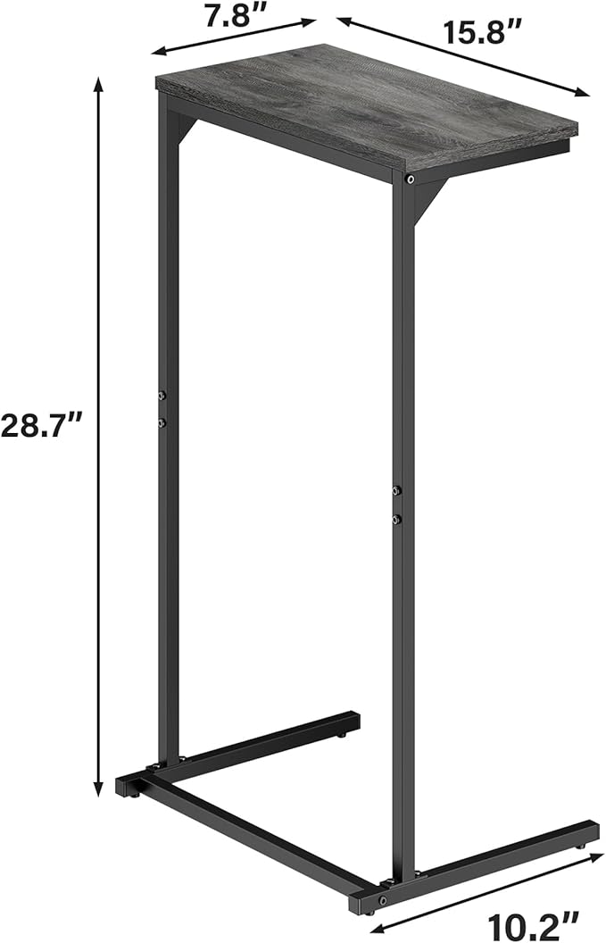 TUTOTAK C Shaped End Table, Small Side Table, 28.7 inch Tall Couch Table - Image 6