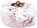 Giant Fur Bean Bag Chair Cover for Kids Adults, Living Room Furniture Big Round by LLPCKPB