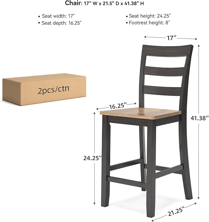Signature Design by Ashley Gesthaven Solid Wood Frame Counter Height Barstool - Image 3