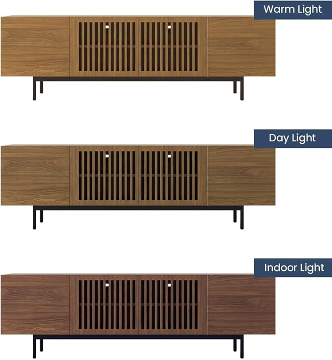 POVISON Full Assembled Mid-Century Modern TV Stand - Image 7
