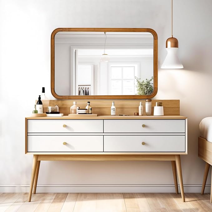 WallBeyond Wood Mirrors for Bathroom, 30x40 Inch Wooden Frame Wall Mirror - Image 6