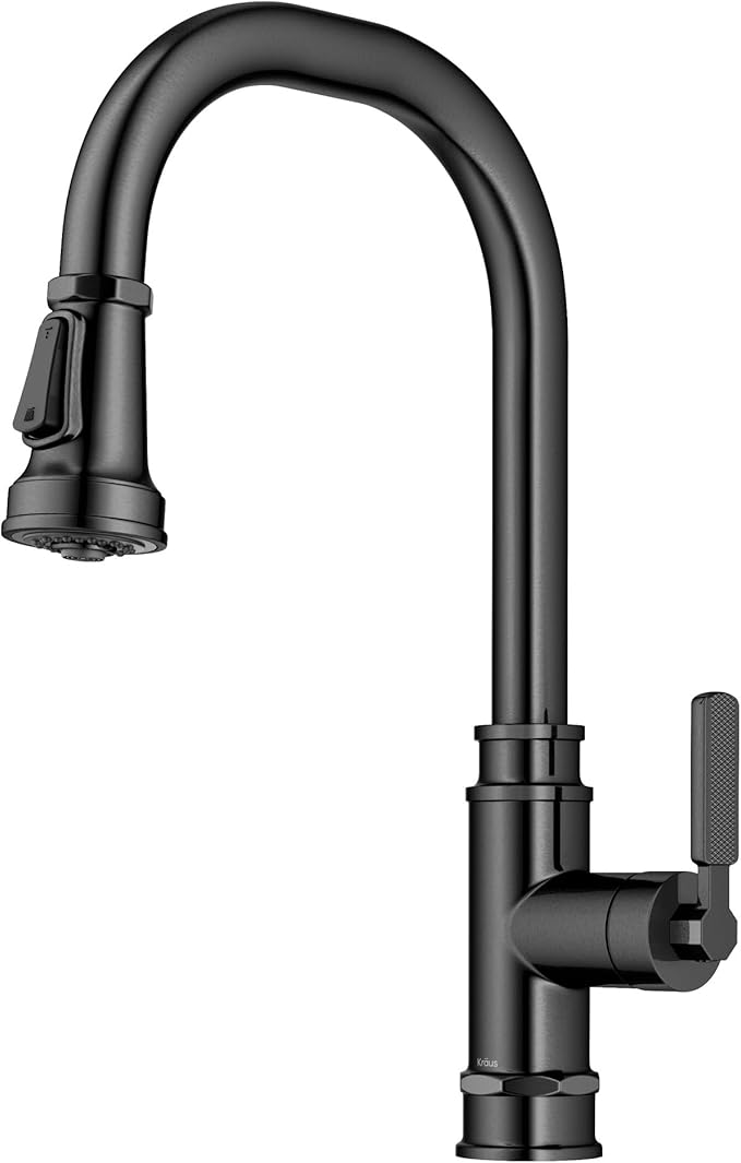 KRAUS Allyn Transitional Industrial Pull-Down Single Handle Kitchen Faucet in by KRAUS