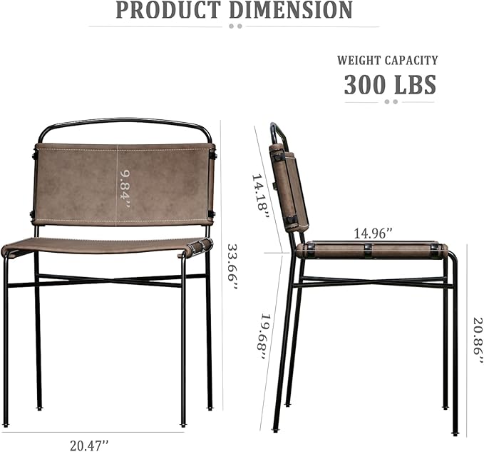 Mid-Century Modern Dining Chairs Set of 2, High-End Stylish Kitchen Restaurant - Image 2