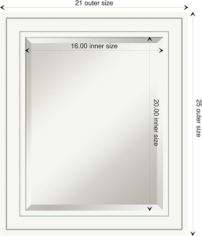 Amanti Art White Bathroom Mirror - Image 4