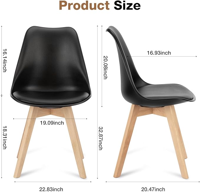 OLIXIS Set of 4 Dining Kitchen Mid-Century Modern Chairs - Image 6