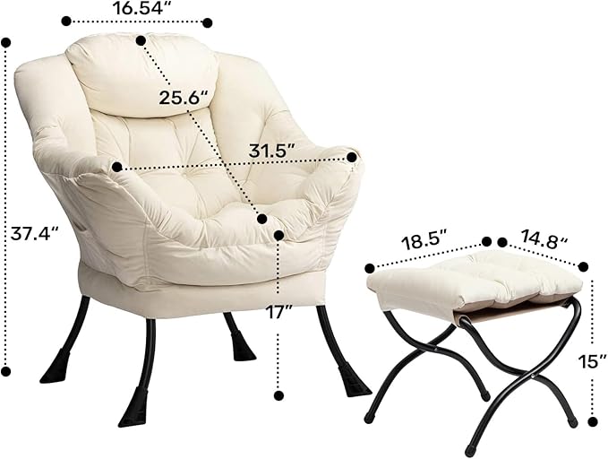 HollyHOME Fabric Lazy Chair - Image 3