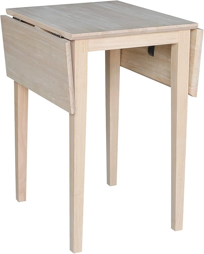 Solid Wood Small Drop Leaf Dining Table in Sturdy Parawood, Dual Drop Leaf Table - Image 8