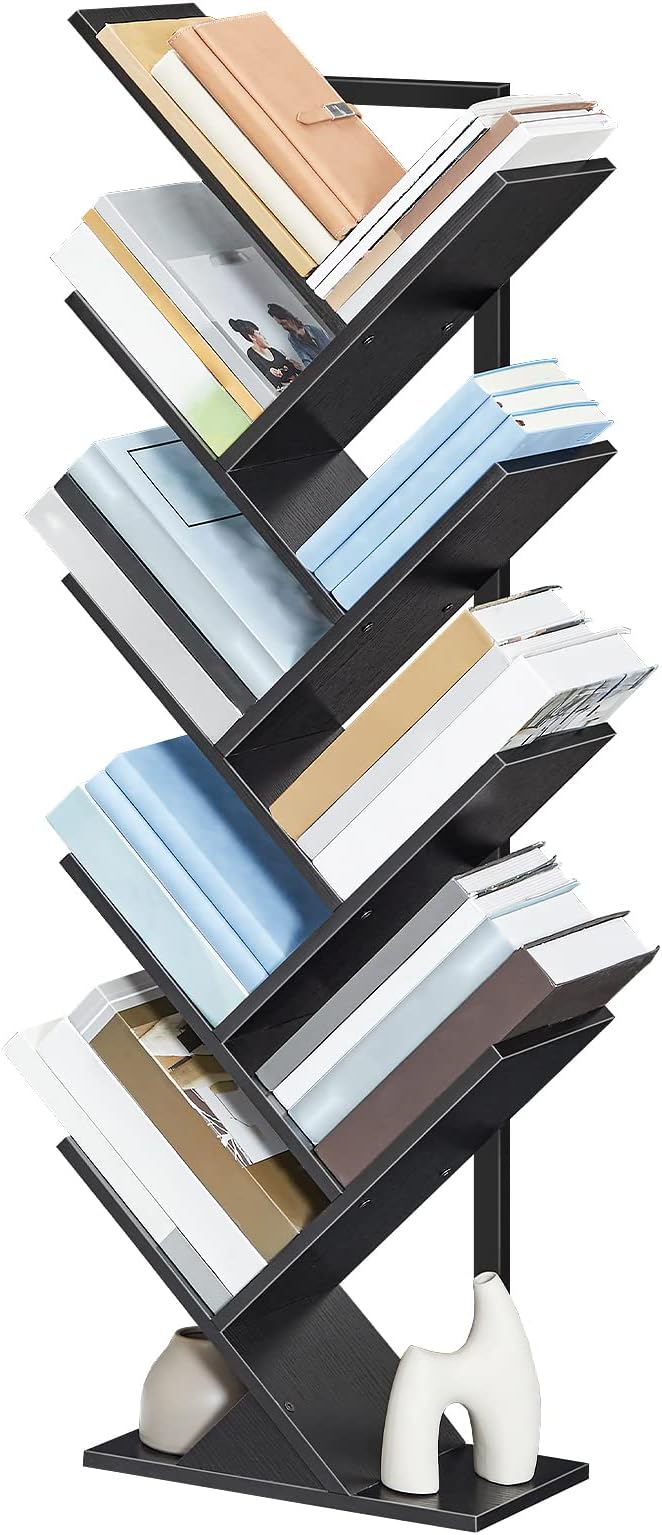 HOOBRO Tree Bookshelf, 9-Tier Bookcase Wooden Shelves, Floor Standing Storage - Image 9