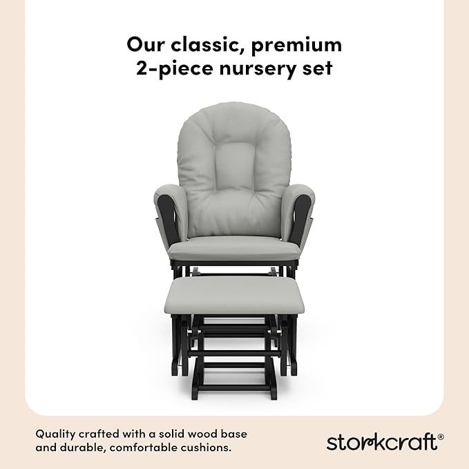 Storkcraft Premium Hoop Glider & Ottoman — GREENGUARD Gold Certified, Wood - Image 6