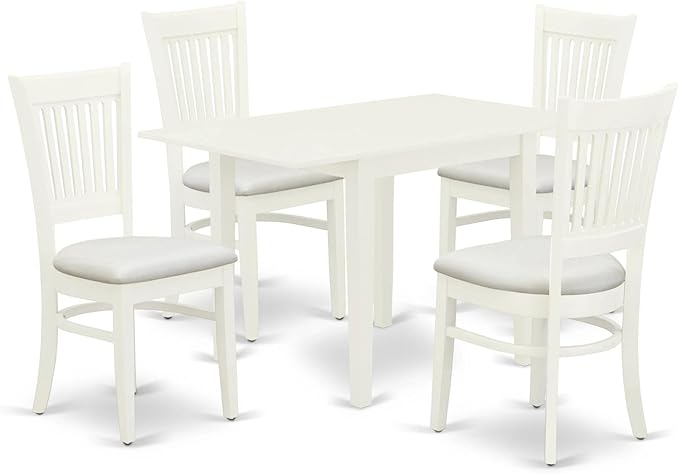 East West Furniture NDVA5-LWH-C 5 Piece Modern Dining Table Set Includes a by EastWestFurniture
