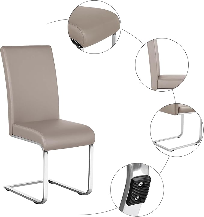Yaheetech Dining Chairs Set of 4 Modern Faux Leather Upholstered Dining Room - Image 5