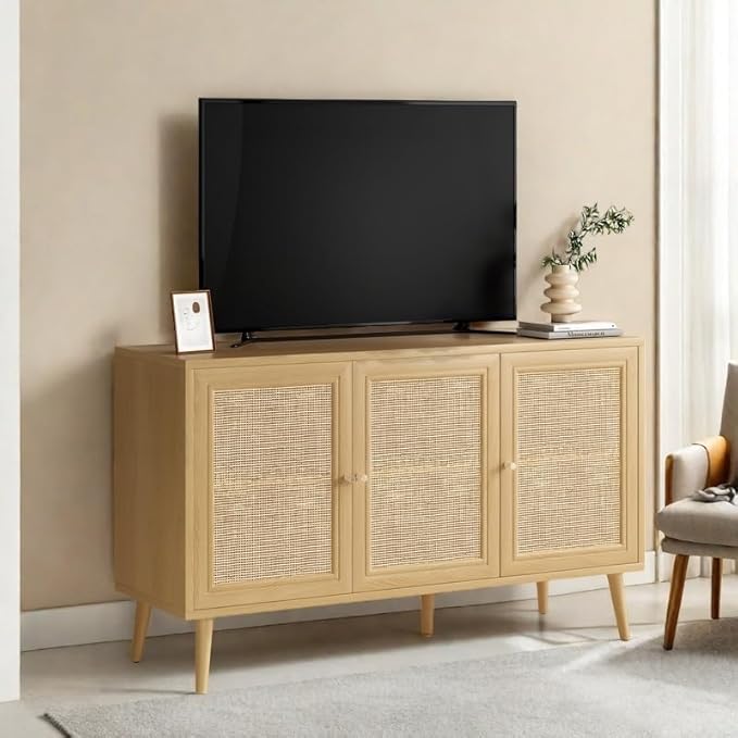 Rattan Entryway Table, Entertainment Center - Image 5