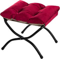 HollyHOME 15" Folding Footrest Stool, Upholstered Small Foldable Ottoman by HollyHOME