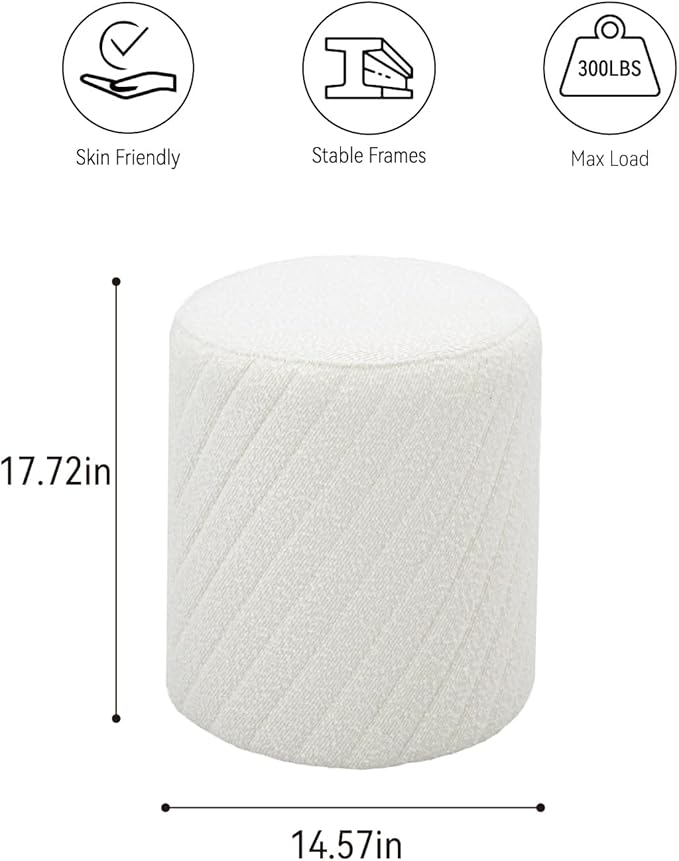 Get Set Style Modern Round Ottoman - Image 3