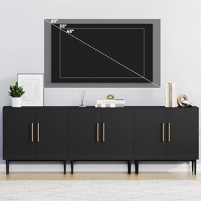 Modern Storage Cabinet, Free Standing Buffet Cabinet, Wood Accent Furniture - Image 3