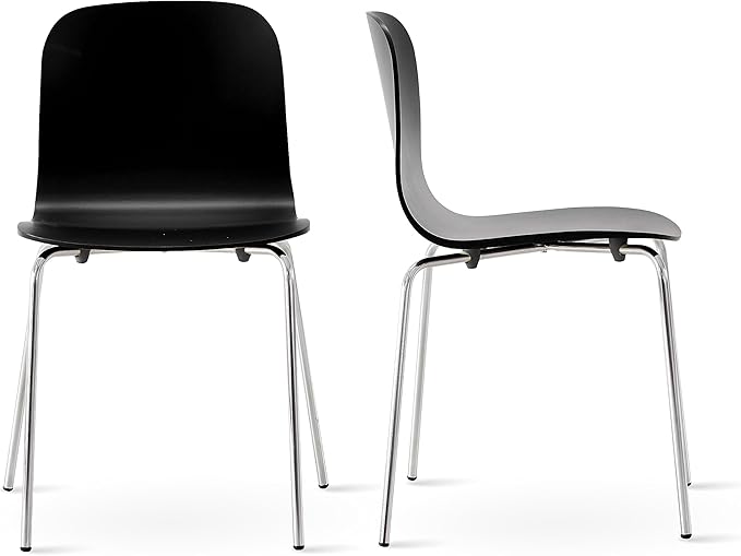 Livinia No.10 Mid-Century Modern Wooden Dining Chairs Set of 2, Contemporary by Livinia