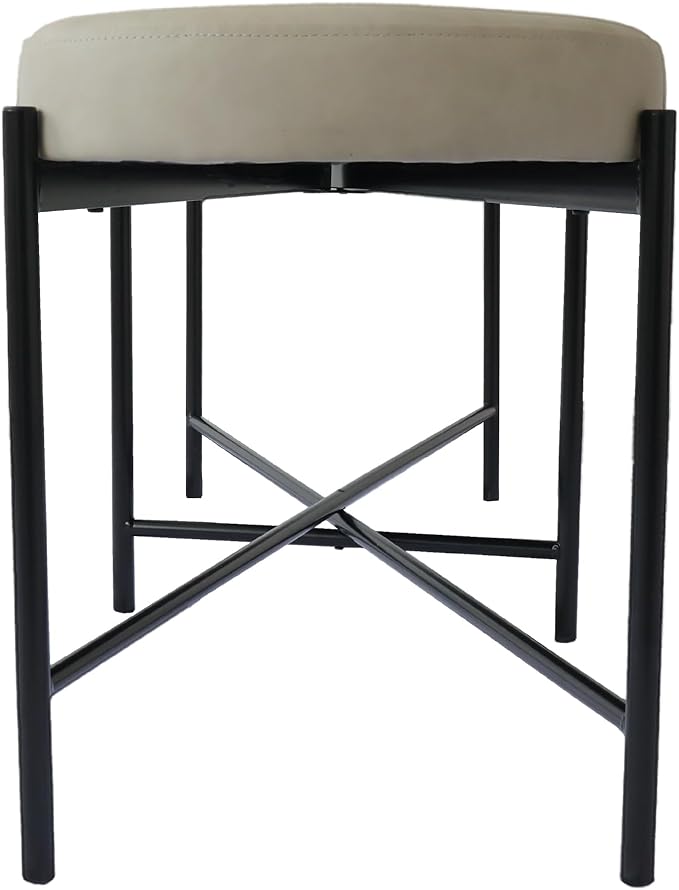 54” upholstered Vegan Leather Accent Ottoman Bench - Image 4