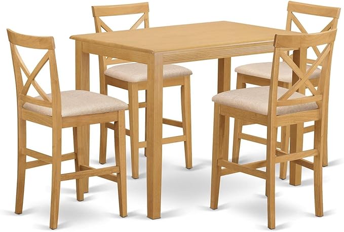 East West Furniture YAPB5-OAK-C 5 Piece Kitchen Counter Height Dining Table Set by EastWestFurniture