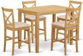 East West Furniture YAPB5-OAK-C 5 Piece Kitchen Counter Height Dining Table Set by EastWestFurniture