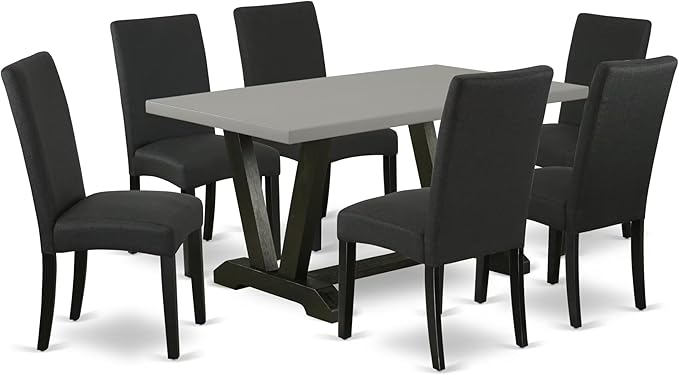 East West Furniture V696DR124-7 7 Piece Dining Table Set Consist of a Rectangle by EastWestFurniture