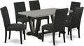 East West Furniture V696DR124-7 7 Piece Dining Table Set Consist of a Rectangle by EastWestFurniture