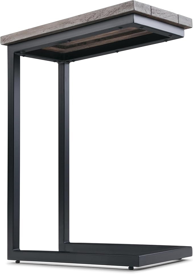 SIMPLIHOME Skyler 18-inch Wide Solid Mango/Metal Industrial C-Shaped End Table - Image 8
