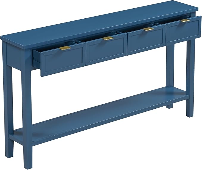 Ball & Cast 60“ Contemporary 4 Drawers Console Table, Long Narrow Entryway-Table - Image 4