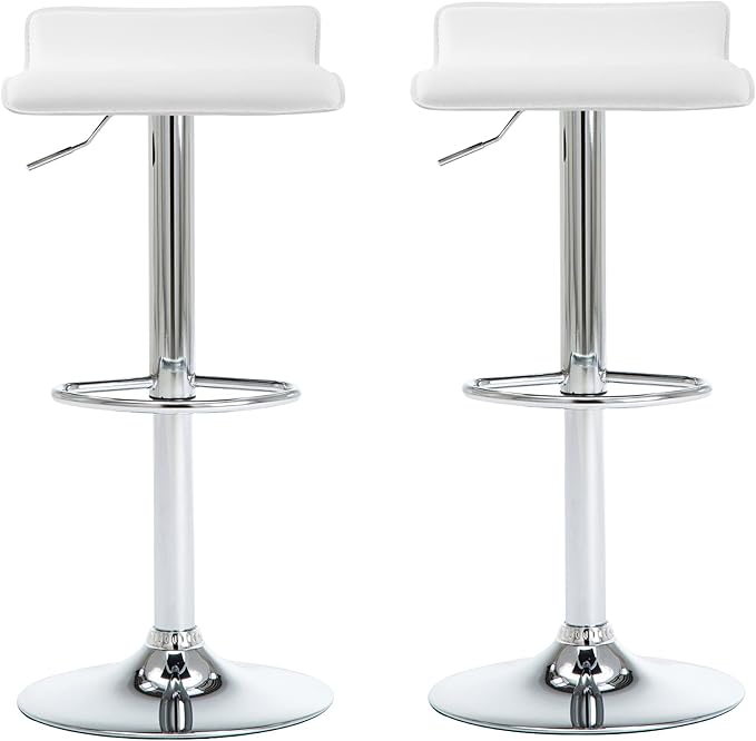 NOBPEINT Contemporary Chrome Air Lift Adjustable Swivel Bar Stool - Image 4