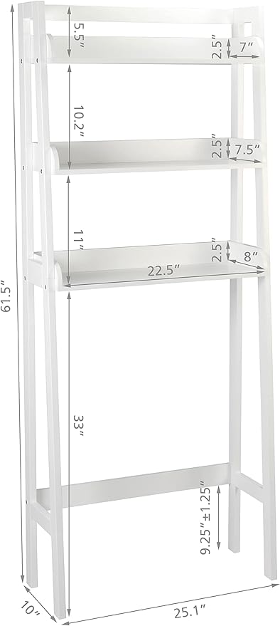 UTEX Over The Toilet Storage Shelf, 3-Tier Over Toilet Bathroom Organizer - Image 3