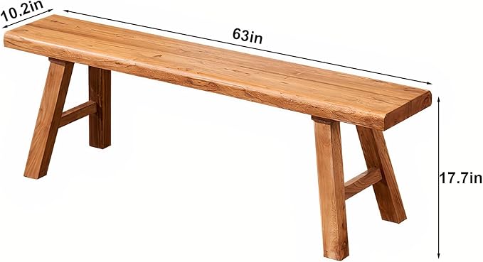 Farmhouse Wood Bench Indoor - Image 2
