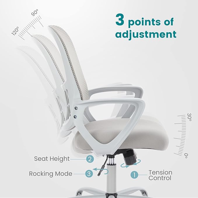 Office Chair, Mid Back Computer Ergonomic Mesh Desk - Image 6