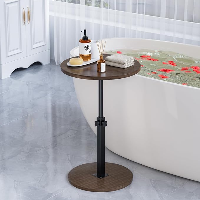 Adjustable Side Table, Round End Table, Small Bedside Table, Mid Century Modern - Image 7
