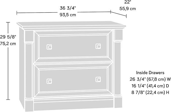 Sauder Palladia 2 Drawer File Cabinet, Lateral Filing Cabinets - Image 3