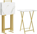 HOOBRO Folding TV Tray Tables, Industrial Side Table by HOOBRO
