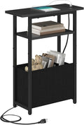Narrow Side Table with Charging Station, Small End Table by Unknown