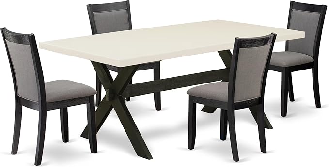 East West Furniture X627MZ650-5 5 Piece Dinette Set Includes a Rectangle Dining by EastWestFurniture