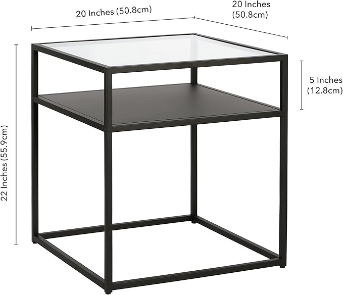 Ada 20'' Wide Square Side Table in Blackened Bronze - Image 3