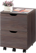 HollyHOME Under Desk Cabinet, Deep 2-Drawer Mobile Wood Cabinet, Storage Drawer by HollyHOME