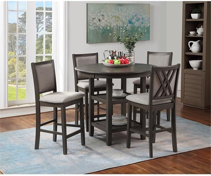 New Classic Furniture Amy 5-Piece Counter Dining Table Set - Image 2
