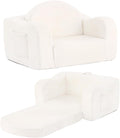Tiita Kids Chairs for Toddler, 2-in-1 Toddler Soft Sherpa Couch Fold Out by TiitaHome