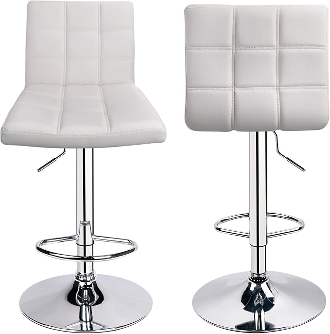 Leopard Modern Square PU Leather Adjustable Bar Stools - Image 3