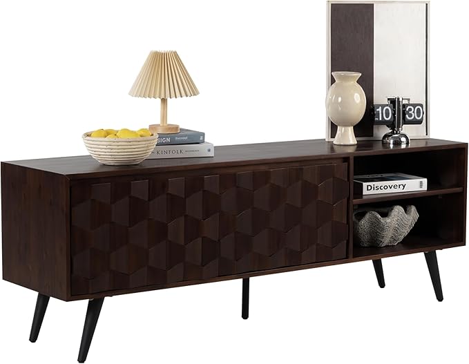 Bme Georgina 65 Inch Solid Wood TV Stand, Under 10 Minutes Assembly - Image 5