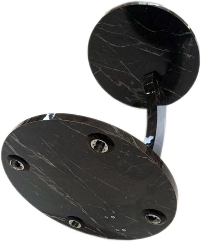 C Shaped End Table for Couch Small Places, Faux Marble Black Space Saver Round - Image 5