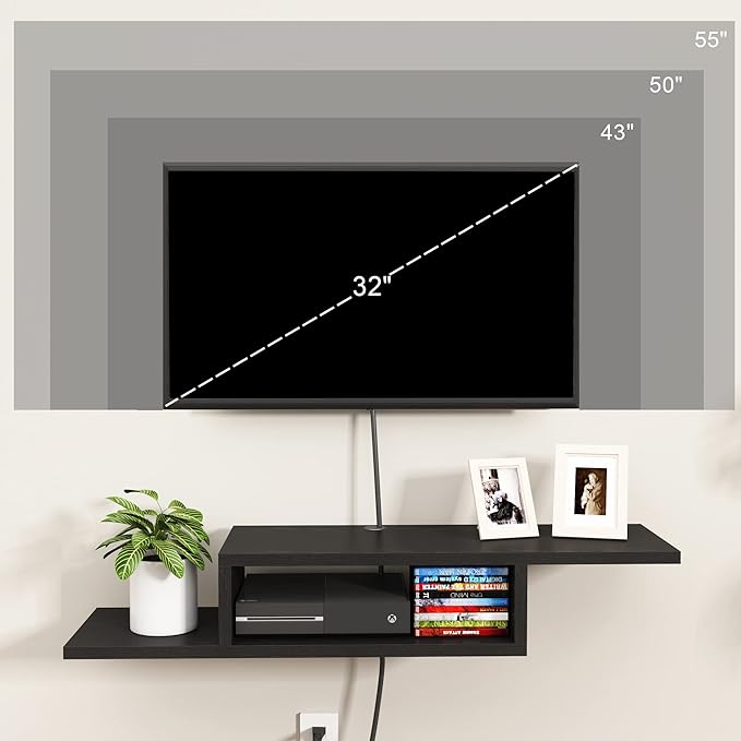 ChooChoo Floating TV Unit, Wall Mount Entertainment Center Media Console - Image 5