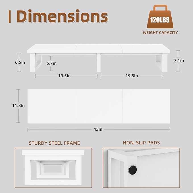 45" Large TV Riser for 32-60 inch TV, TV Riser Stand Shelf - Image 7